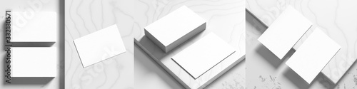 Fotografía Business card mock ups isolated on white marble background