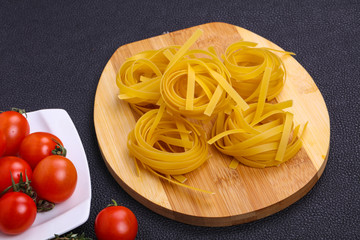 Raw pasta fettuccini