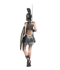 Wall Mural -  warrior woman character, 3D rendering, illustration