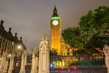 Fototapeta  - The Big Ben clock tower at night, London, UK.