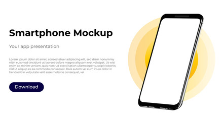 Wall Mural - realistic smartphone template mockup for user experience presentation. stylish concept design for we