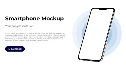 Wall Mural - realistic smartphone template mockup for user experience presentation. stylish concept design for we