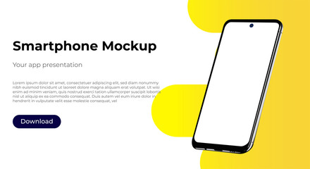Wall Mural - realistic smartphone template mockup for user experience presentation. stylish concept design for we