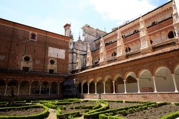 Wall Mural - Pavia (PV), Italy - June 09, 2018: Certosa di Pavia area and Carthusian Monastery inside , Pavia, Lombardy, Italy