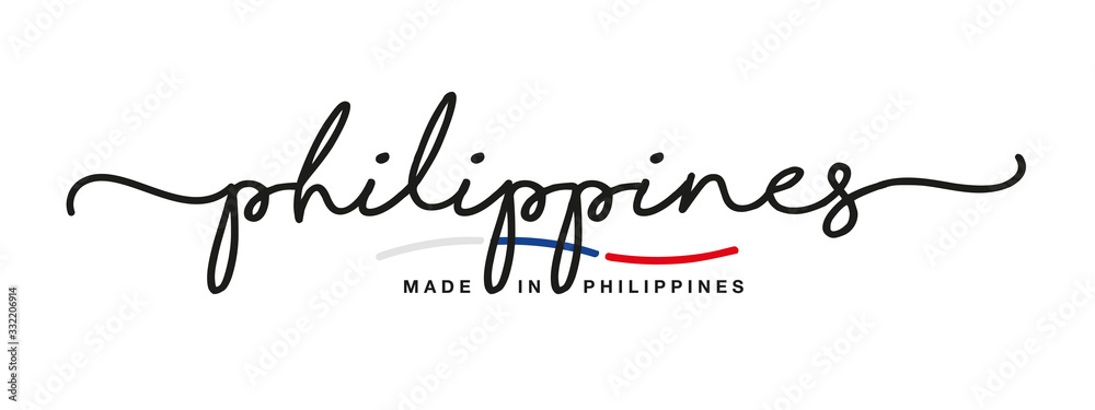 Made in Philippines handwritten calligraphic lettering logo sticker ...