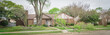 © trongnguyen - Panoramic fallen maple tree branch on sidewalk of residential house near Dallas, Texas, America