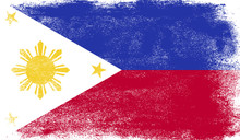 Philippines Flag With Grunge Texture