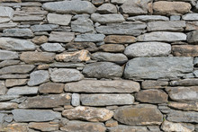 Stone Wall Texture Background - Grey Stone Siding With Different Sized Stones 