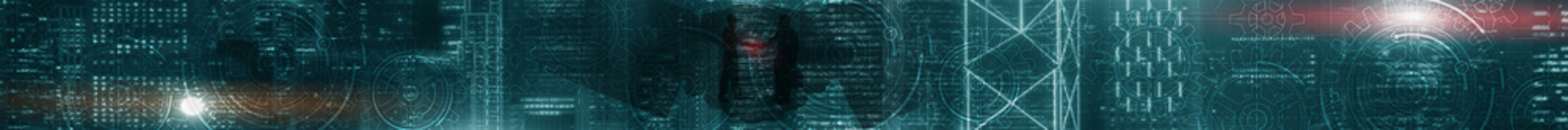 Wall Mural - horizontal technology background. headers website. mechanism, gears work