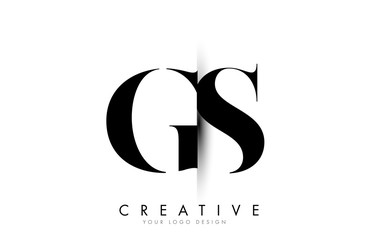 GS G S Letter Logo with Creative Shadow Cut Design.