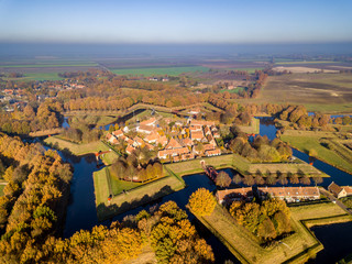 Canvas Print - Aerial view of Fortification village of Bourtange