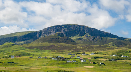 Wall Mural - Scenic rural landscape of scottish highlands. Island of Skye, Hebrides archipelago, Scotland.