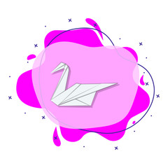 Poster - swan colored origami style liquid bacdge icon. simple color vector of oriqami animals icons for ui a