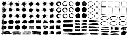 Fotomural Set different splash, collection brush strokes – for stock