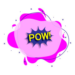 Poster - Comic speech bubble with expression text pow liquid bacdge icon. Simple color vector of people around the world icons for ui and ux, website or mobile application