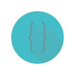 Poster - Bracket long shadow icon. Simple glyph, flat vector of web icons for ui and ux, website or mobile application