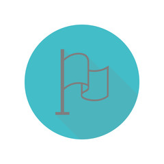 Poster - Line flag long shadow icon. Simple glyph, flat vector of web icons for ui and ux, website or mobile application