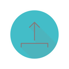 Fototapete - Upload vector long shadow icon. Simple glyph, flat vector of web icons for ui and ux, website or mobile application