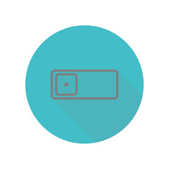 Poster - Phone camera long shadow icon. Simple glyph, flat vector of web icons for ui and ux, website or mobile application