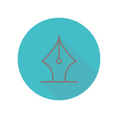 Poster - Ink pen long shadow icon. Simple glyph, flat vector of web icons for ui and ux, website or mobile application