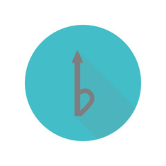 Poster - Music note long shadow icon. Simple glyph, flat vector of web icons for ui and ux, website or mobile application