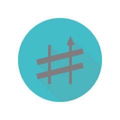 Poster - Music note long shadow icon. Simple glyph, flat vector of web icons for ui and ux, website or mobile application