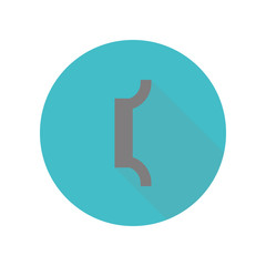 Poster - Music note long shadow icon. Simple glyph, flat vector of web icons for ui and ux, website or mobile application