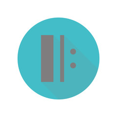 Poster - Music note long shadow icon. Simple glyph, flat vector of web icons for ui and ux, website or mobile application
