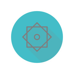 Poster - eight point star long shadow icon. simple glyph, flat vector of web icons for ui and ux, website or 