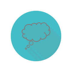 Leinwandbilder - think bubble long shadow icon. simple glyph, flat vector of web icons for ui and ux, website or mobi