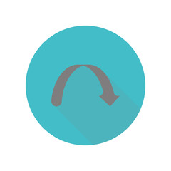 Poster - Curved arrow long shadow icon. Simple glyph, flat vector of web icons for ui and ux, website or mobile application