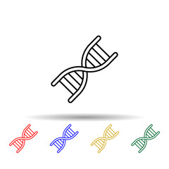 Sticker - Dna multi color icon. Simple thin line, outline vector of blood donation icons for ui and ux, website or mobile application