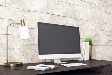 Aufkleber - Computer on contemporary designer workplace