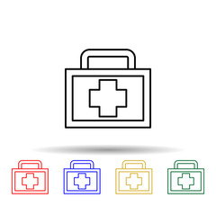 Poster - Firs aid kit multi color icon. Simple thin line, outline vector of blood donation icons for ui and ux, website or mobile application