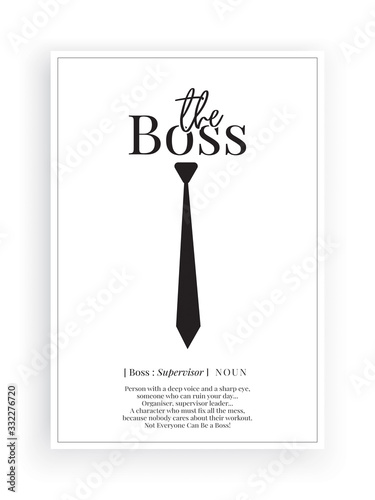Fotomural The boss definition, Minimalist Wording Design, Wall Decor, Wall Decals Vector,