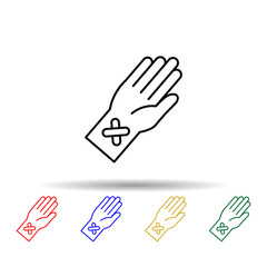 Poster - Blood draw multi color icon. Simple thin line, outline vector of blood donation icons for ui and ux, website or mobile application