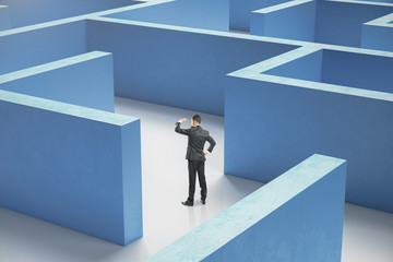 Aufkleber - Businessman standing in middle of a maze