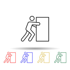 Fototapete - Assistant multi color icon. Simple thin line, outline vector of conceptual figures icons for ui and ux, website or mobile application