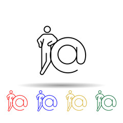 Poster - Contact, e-form multi color icon. Simple thin line, outline vector of conceptual figures icons for ui and ux, website or mobile application
