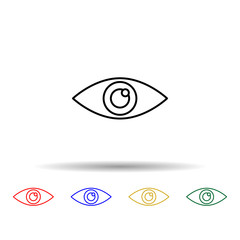 Poster - Eye multi color icon. Simple thin line, outline vector of eye care icons for ui and ux, website or mobile application