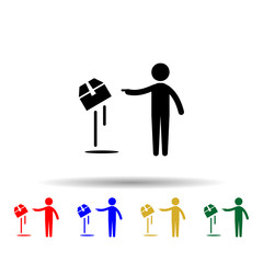 Poster - power man of thought multi color icon. simple glyph, flat vector of hero icons for ui and ux, websit