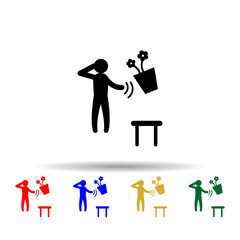Poster - power man of thought multi color icon. simple glyph, flat vector of hero icons for ui and ux, websit