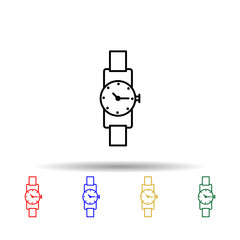 Poster - Watch multi color icon. Simple thin line, outline vector of jewelry icons for ui and ux, website or mobile application
