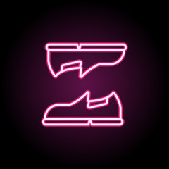 Poster - Shoes footwear neon icon. Simple thin line, outline vector of clothes icons for ui and ux, website or mobile application