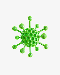 Symbol, 3d Icon of Corona virus covid-19 flu outbreak and coronavirus. Glossy  3d illustration render