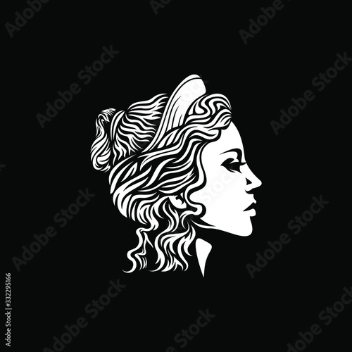 beautiful goddess vector logo design Tableau sur Toile