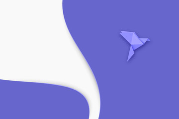 Aufkleber - Paper origami bird with business success and leadership concept landing page background.