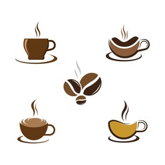 Coffee cup logo template vector icon