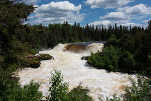 Pisew Falls Near Thompson Manitoba In The Boreal Forest