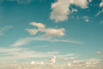 Wall Mural - nature of cloudscape in summer. environment and weather background. vintage color tone effect.